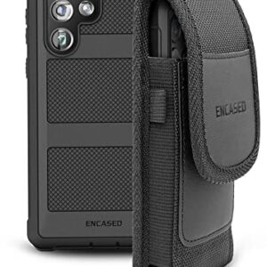 Encased 2-in-1 Belt Pouch with Rugged Case for Samsung Galaxy S22 Ultra - Shockproof Cover with Ballistic Nylon Phone Holster Clip (S22-ULTRA)