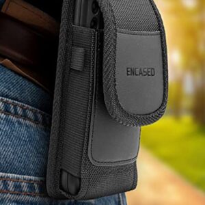 Encased 2-in-1 Belt Pouch with Rugged Case for Samsung Galaxy S22 Ultra - Shockproof Cover with Ballistic Nylon Phone Holster Clip (S22-ULTRA)