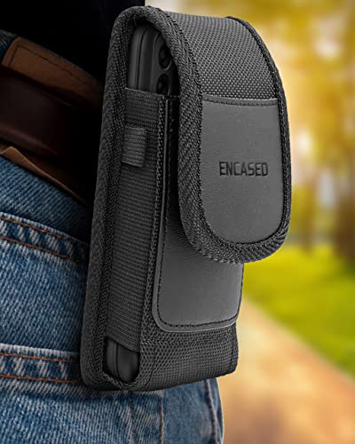 Encased 2-in-1 Belt Pouch with Rugged Case for Samsung Galaxy S22 Ultra - Shockproof Cover with Ballistic Nylon Phone Holster Clip (S22-ULTRA)