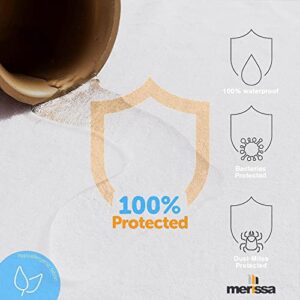 Merissa Premium Mattress Protector, Made from Cotton Terry - Vinly Free, Breathable, Water Resistant, Twin XL Size, White