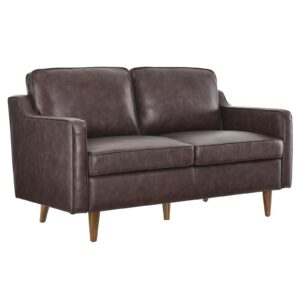 modway impart upholstered leather, loveseat, brown