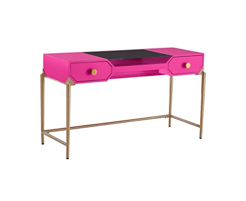 Bajo Pink Lacquer Desk - Pink