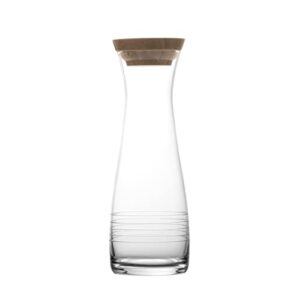 crafthouse by fortessa classic beverage vessel carafe with acacia wood lid, 39 ounces