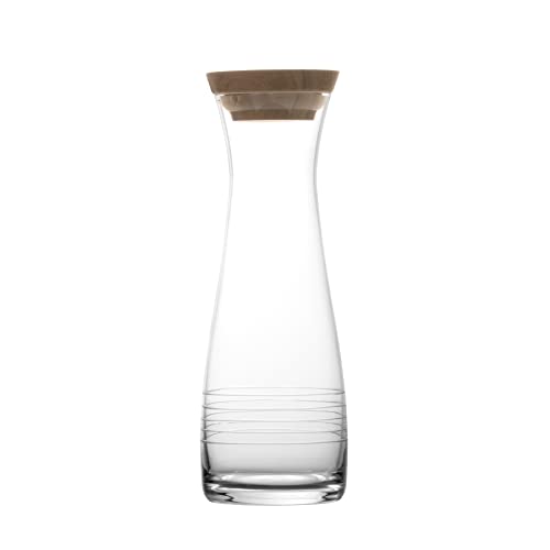 Crafthouse by Fortessa Classic Beverage Vessel Carafe with Acacia Wood Lid, 39 Ounces