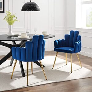 modway viceroy dining chairs, gold navy