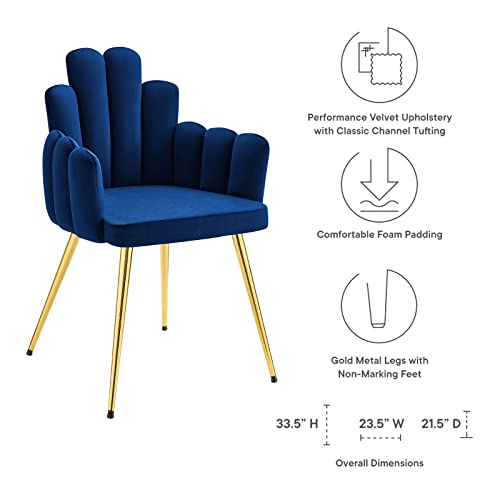 Modway Viceroy Dining Chairs, Gold Navy