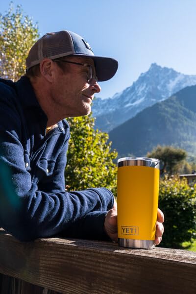 YETI Rambler 20 oz Tumbler, Stainless Steel, Vacuum Insulated with MagSlider Lid, Alpine Yellow