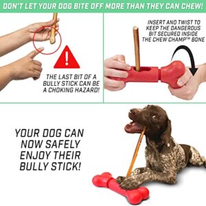 GoSports Chew Champ Bully Stick Holder for Dogs - Securely Holds Bully Sticks to Help Prevent Choking, Red - 8 Inch Size