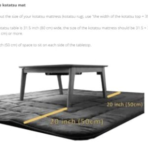 Kotstsu Mattress Rug Under Kotatsu Table shikibuton Made in Japan Warm Mattress 74.8" x 51.1" Modelno Navy