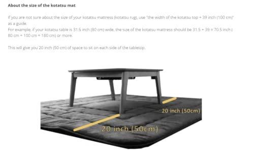 Kotstsu Mattress Rug Under Kotatsu Table shikibuton Made in Japan Warm Mattress 74.8" x 51.1" Modelno Navy