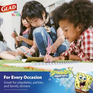 Glad for Kids 9oz Spongebob Squarepants Paper Cups, 120 Ct-Disposable Paper Cups with Spongebob and Patrick Design for Kids, Blue-Heavy Duty Paper Cups-Spongebob Cups, SpongeBob Drinking Cups