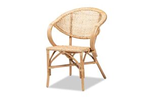 baxton studio varick modern brown finished rattan dining chair