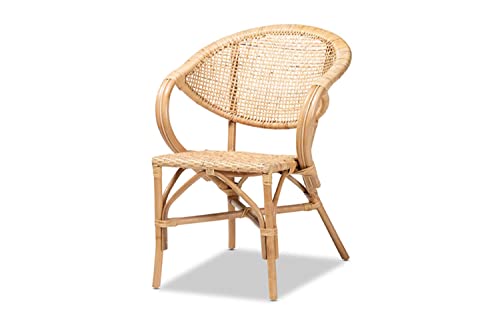 Baxton Studio Varick Modern Brown Finished Rattan Dining Chair