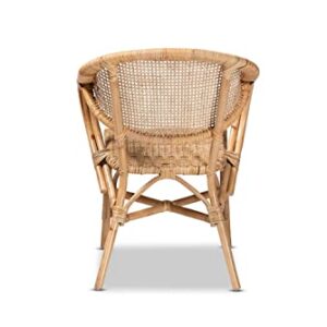 Baxton Studio Varick Modern Brown Finished Rattan Dining Chair