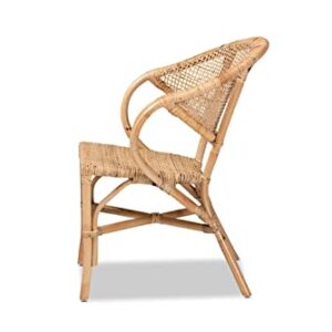 Baxton Studio Varick Modern Brown Finished Rattan Dining Chair