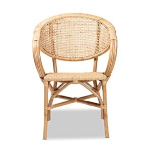 Baxton Studio Varick Modern Brown Finished Rattan Dining Chair