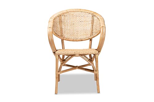 Baxton Studio Varick Modern Brown Finished Rattan Dining Chair