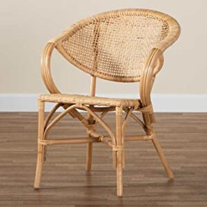 Baxton Studio Varick Modern Brown Finished Rattan Dining Chair