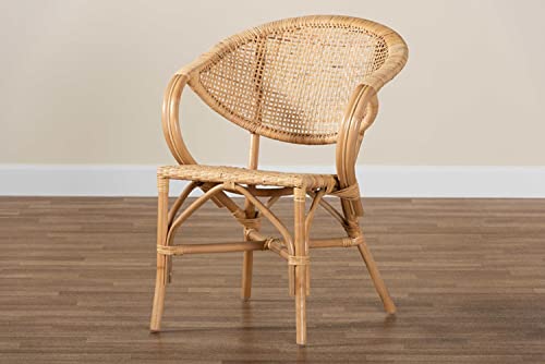 Baxton Studio Varick Modern Brown Finished Rattan Dining Chair