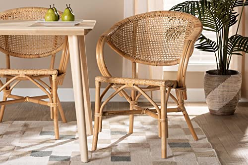 Baxton Studio Varick Modern Brown Finished Rattan Dining Chair