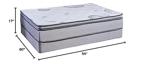 Mayton, 13-Inch Meduim Plush Foam Encased Hybrid Pillowtop Innerspring Mattress & 4" Wood Box Spring Set, Full XL