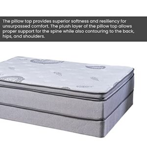 Mayton, 13-Inch Meduim Plush Foam Encased Hybrid Pillowtop Innerspring Mattress & 4" Wood Box Spring Set, Full XL