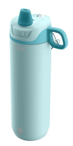 Pogo Active Stainless Steel Insulated Water Bottle with Leak Proof Straw Lid, 18oz, Frost