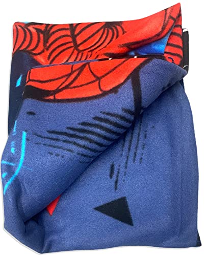 Marvels Spiderman on Building Fleece Throw Blanket 40 x 60 (Blue)