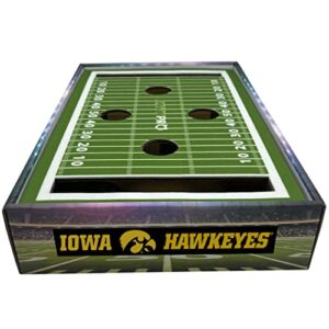 Pets First NCAA Iowa Hawkeyes Cat Scratcher Box, Game Day Cat Toy, NCAA Football Field Designed Cat Scratcher and Lounge, Stimulating Cat Game,IA-5028