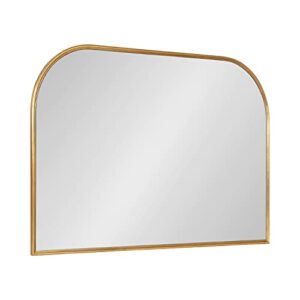 kate and laurel caskill modern arched wall mirror, 36 x 24. gold, decorative wide midcentury mirror for wall decor with wide arched frame