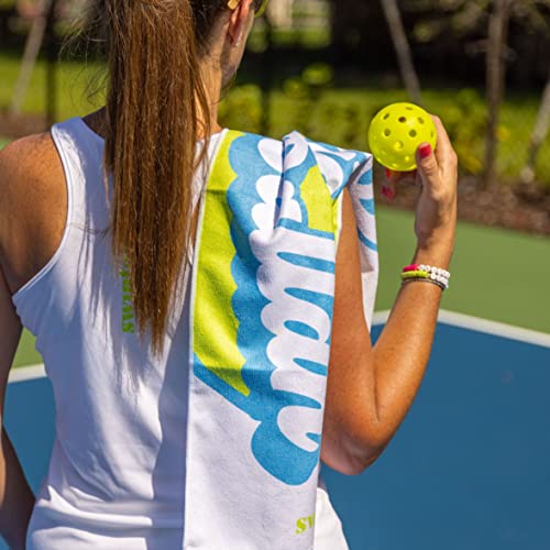 Swinton Pickleball Sports Towel in White - Pickleball Gift and Accessory