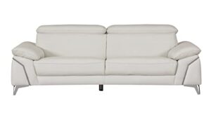 blackjack furniture naples italian leather adjustable headrests, sofa, 88", white