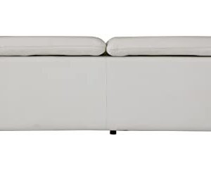 Blackjack Furniture Naples Italian Leather Adjustable Headrests, Sofa, 88", White