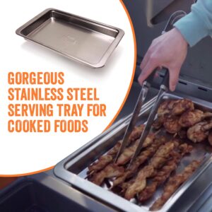 Food Prep BBQ Tray - The Yukon Glory™ Grill Prep Trays Include Plastic Marinade Container for Marinating Meat & Stainless Steel Serving Platter for All Your Grilled Barbecue - BBQ Prep 'N Serve™ Set
