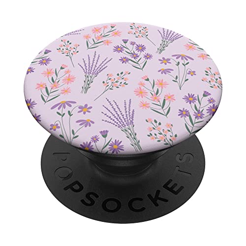 Purple Lavender Flower Botanical Floral Aesthetic Pastel PopSockets Swappable PopGrip