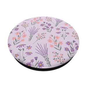 Purple Lavender Flower Botanical Floral Aesthetic Pastel PopSockets Swappable PopGrip