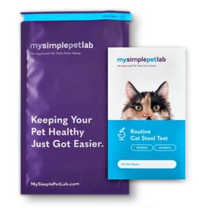 mysimplepetlab routine cat stool test kit | fast and accurate cat worms and intestinal parasite test | mail-in stool sample kit for early detection and treatment of cat worms and giardia