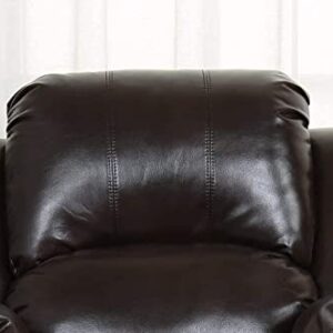 Blackjack Furniture Portico Leather Air Mid Century Modern Living Room Reclining, Den Loveseat, Brown