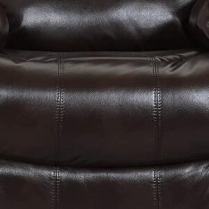 Blackjack Furniture Portico Leather Air Mid Century Modern Living Room Reclining, Den Loveseat, Brown