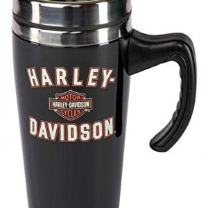 Harley-Davidson Travel Mug, Bar & Shield Double-Wall Stainless Steel w/Handle