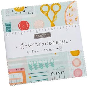 paper + cloth sew wonderful charm pack 42 5-inch squares moda fabrics 25110pp
