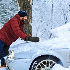 SCRUBIT Ice Scraper with Glove - Car Windshield Scraper for Ice and Snow w/Fleece Mitt - Quickly Scrape and Remove Snow While Staying Warm - Waterproof & Windproof - Car Scraper Snow Brush (Black)