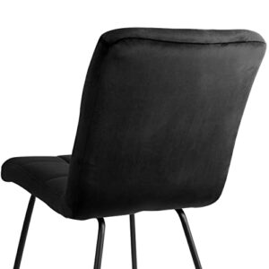 Elama BLK Velvet Tufted Chairs, 2 Piece Set, Black