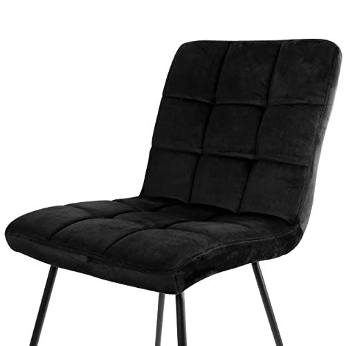 Elama BLK Velvet Tufted Chairs, 2 Piece Set, Black