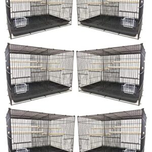 Small Breeder Breeding Cages with Center Dividers, Pack of 6, 24 x 16 x 16 H inches (24 x 16 x 16 H inches, Black)