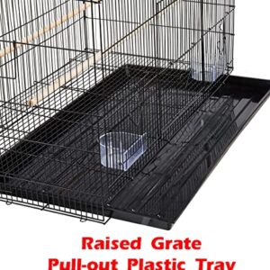 Small Breeder Breeding Cages with Center Dividers, Pack of 6, 24 x 16 x 16 H inches (24 x 16 x 16 H inches, Black)