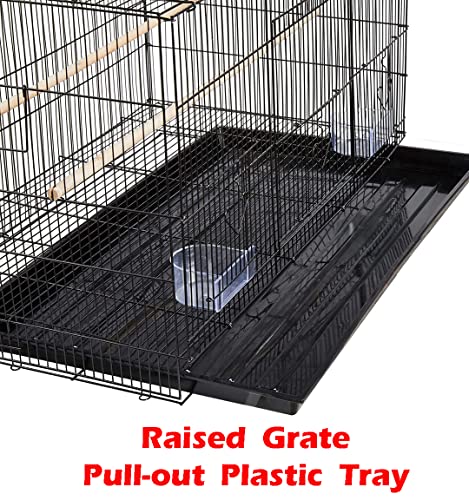 Small Breeder Breeding Cages with Center Dividers, Pack of 6, 24 x 16 x 16 H inches (24 x 16 x 16 H inches, Black)