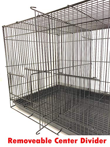 Small Breeder Breeding Cages with Center Dividers, Pack of 6, 24 x 16 x 16 H inches (24 x 16 x 16 H inches, Black)