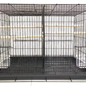 Small Breeder Breeding Cages with Center Dividers, Pack of 6, 24 x 16 x 16 H inches (24 x 16 x 16 H inches, Black)