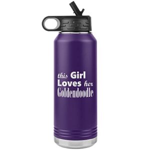 goldendoodle - 32oz insulated water bottle - purple